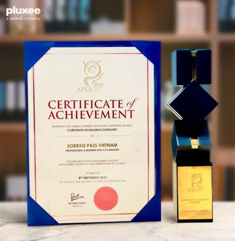 PLUXEE – a Sodexo company tự hào được vinh danh “Doanh nghiệp xuất sắc Châu Á”